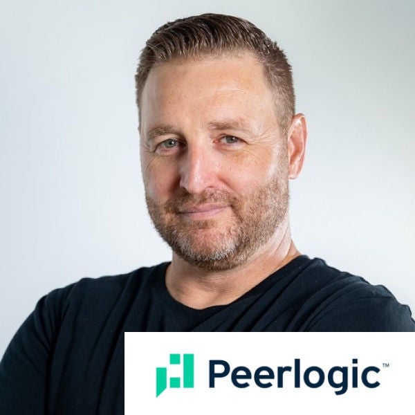Ryan Miller headshot, Peerlogic logo