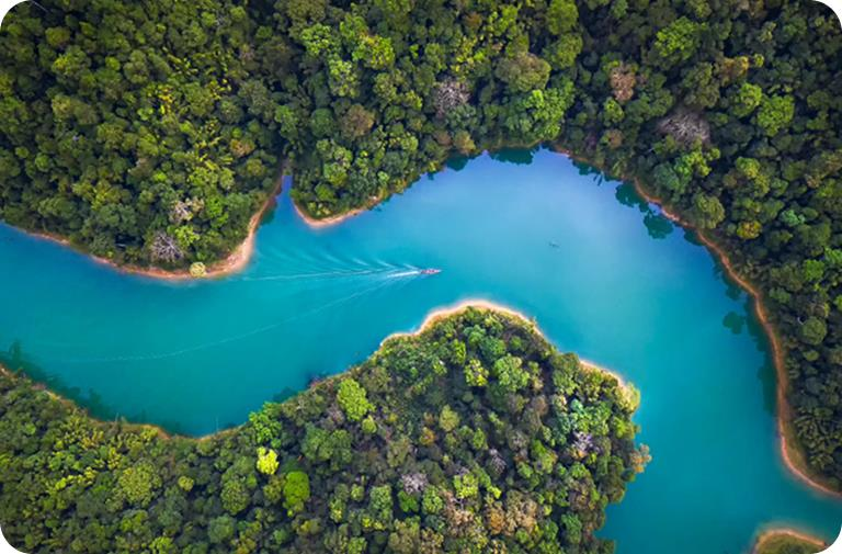 Aerial view of river