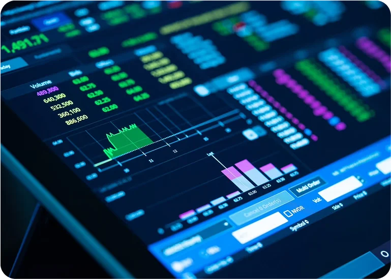 Financial trading dashboard