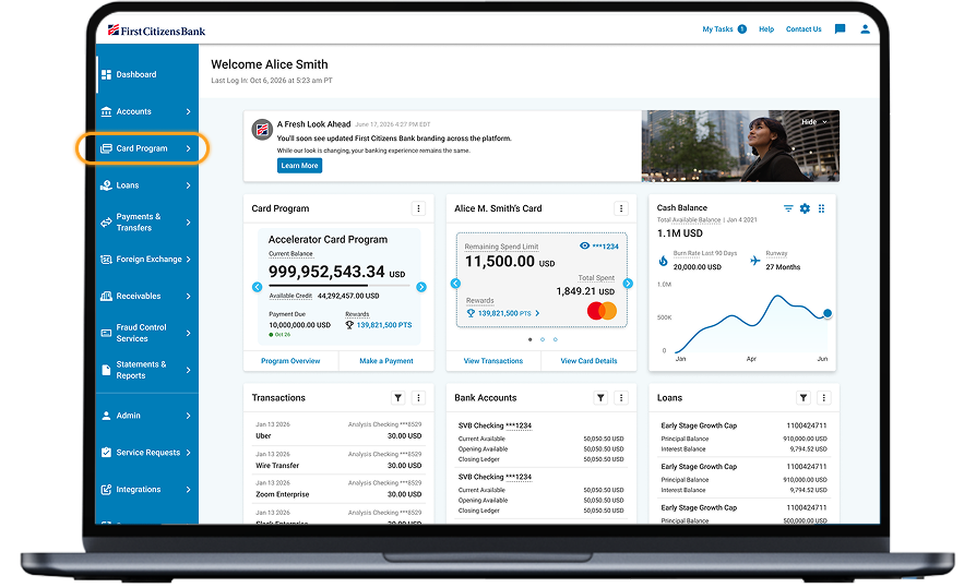 svb go card dashboard