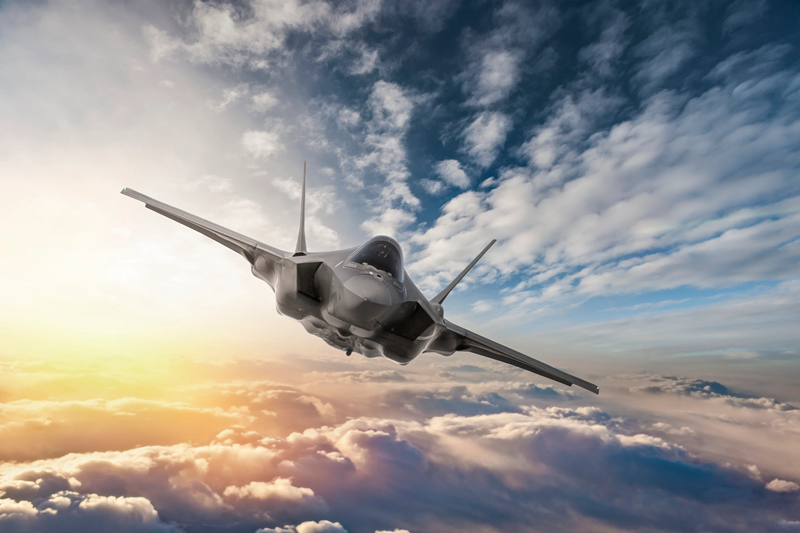 Jet fighter in sky