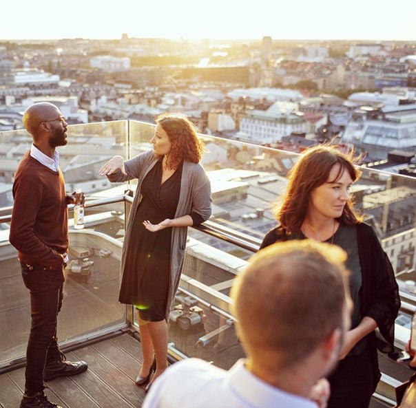 Workers on rooftop