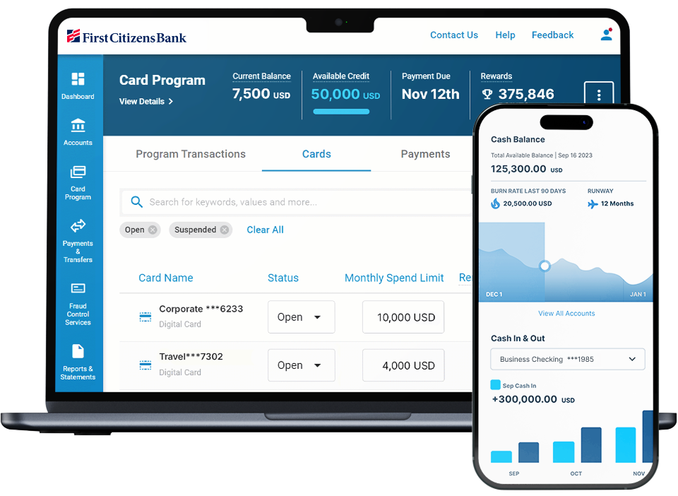 First Citizens Digital Banking Laptop and Mobile