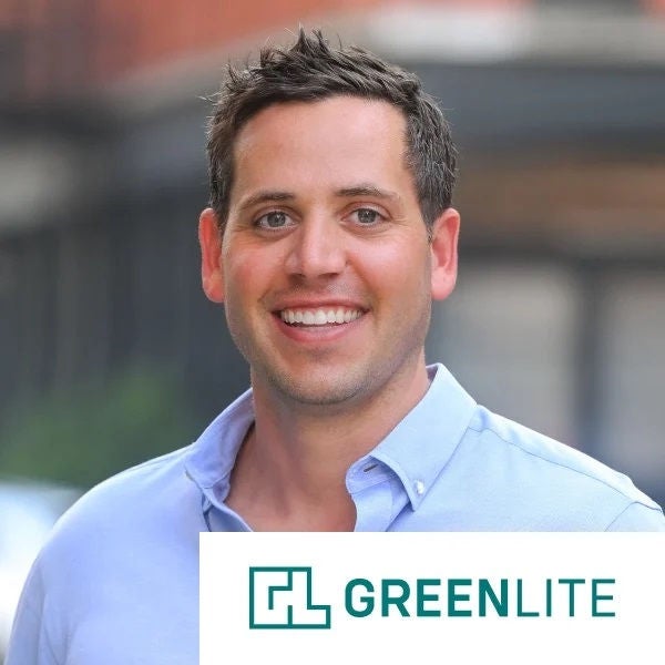 James Gallagher headshot, GreenLite logo