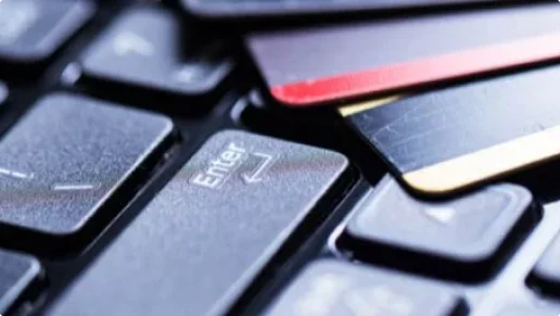 Credit cards on keyboard